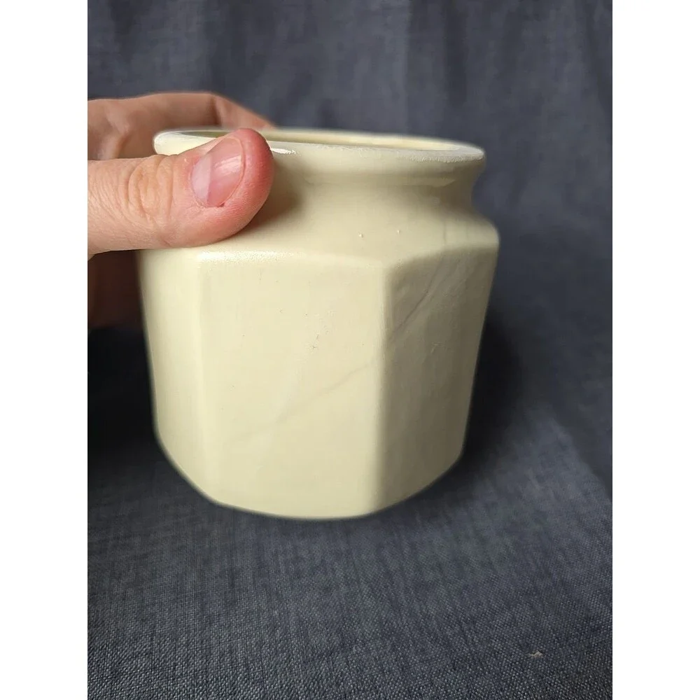 Vintage Ceramic Beige Sweets Candy Jar Canister Cottagecore Grandma Decor